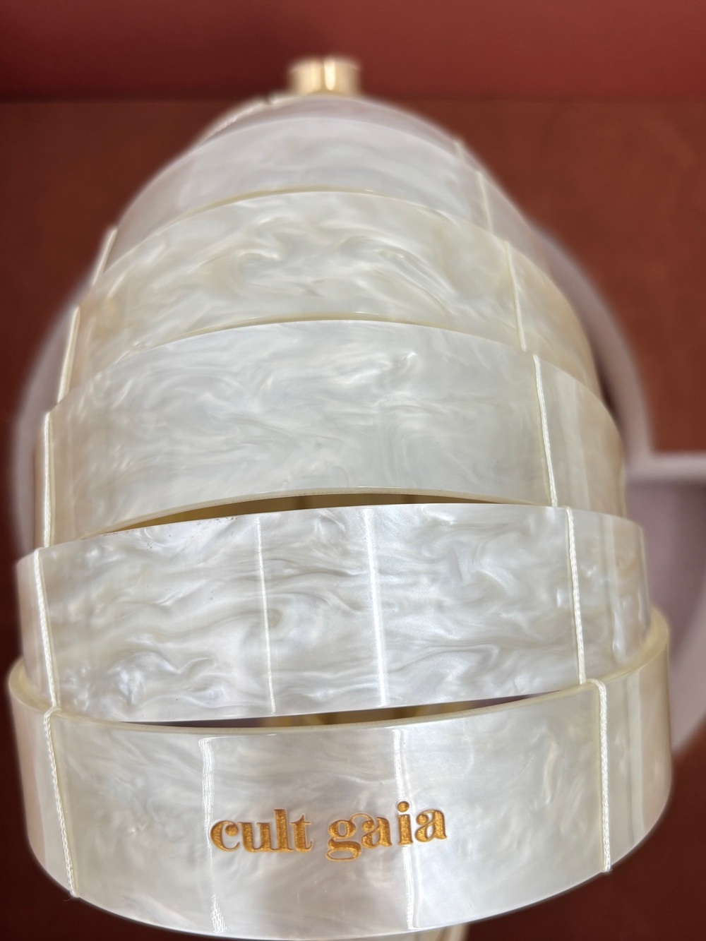 Cult Gaia Sirena Shell Acrylic Rounded Seashell Clutch in Ivory - Picture 7 of 14
